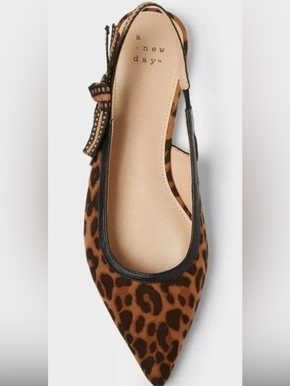 a new day Leopard Print Pointed Toe Ballet Flat - Brown/Black